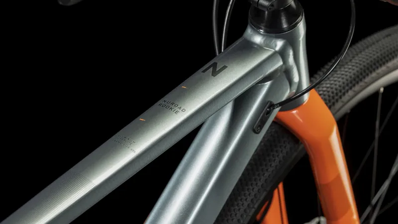 Cube Nuroad Rookie Kids Gravel Bike in Grey and Orange-1